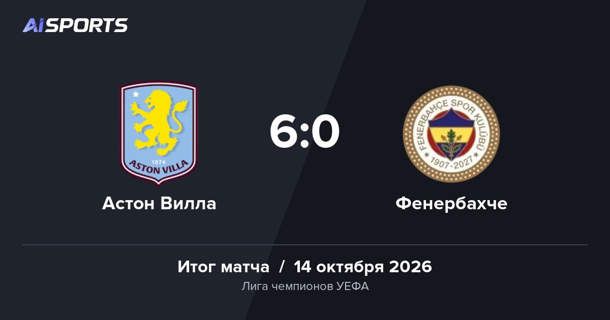 «Астон Вилла» разгромила «Фенербахче» 6:0 на Villa Park в Лиге чемпионов