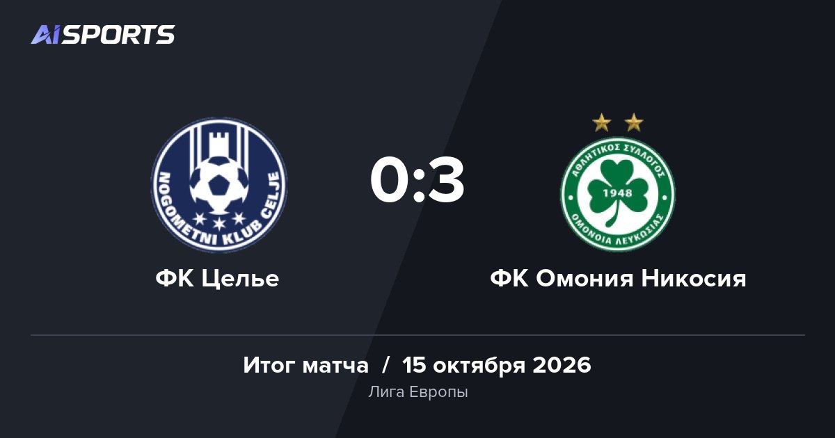 «Омония» разгромила «Целье» в Лиге Европы — 0:3