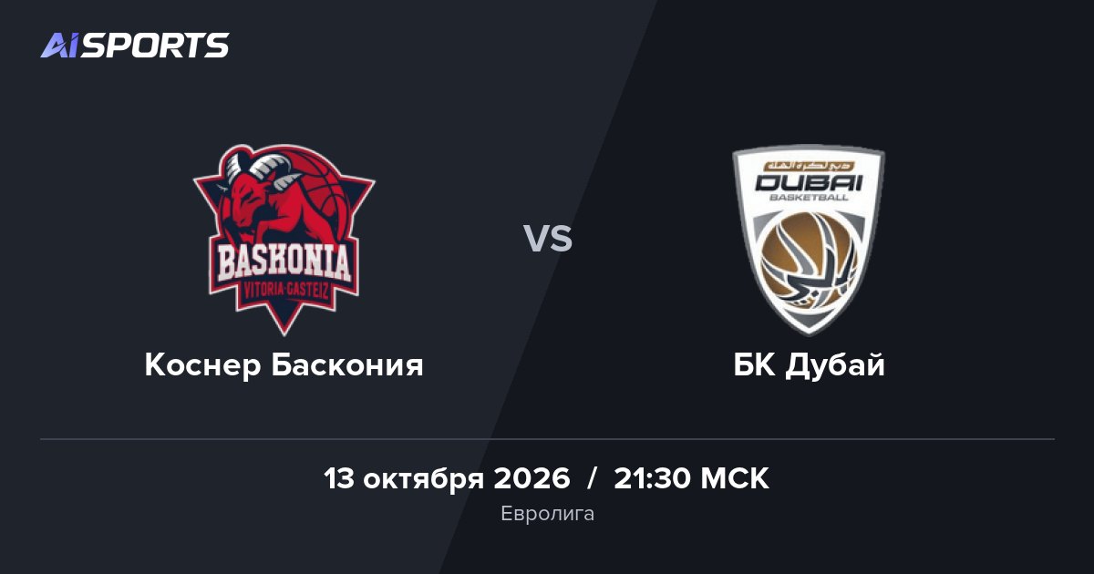 «Коснер Баскония» и «БК Дубай» сыграют в Евролиге 13 октября
